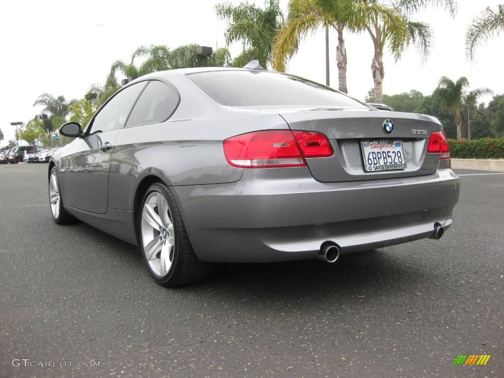 2008 3 Series 335i Coupe - Space Grey Metallic / Coral Red/Black photo #3