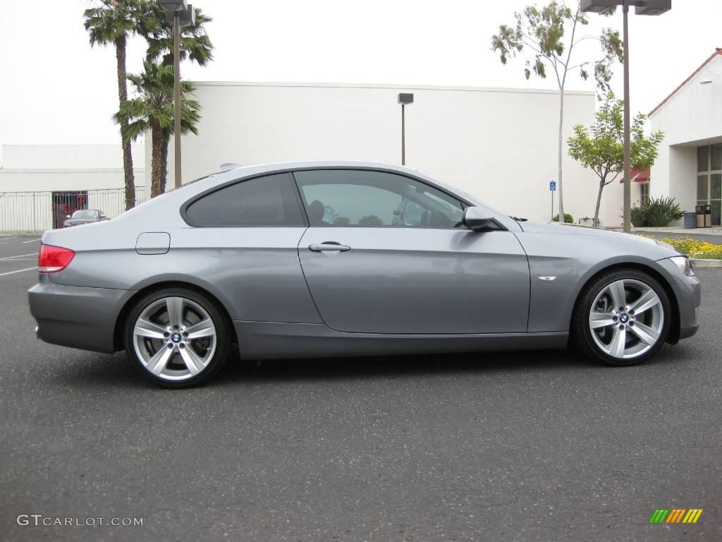 2008 3 Series 335i Coupe - Space Grey Metallic / Coral Red/Black photo #6