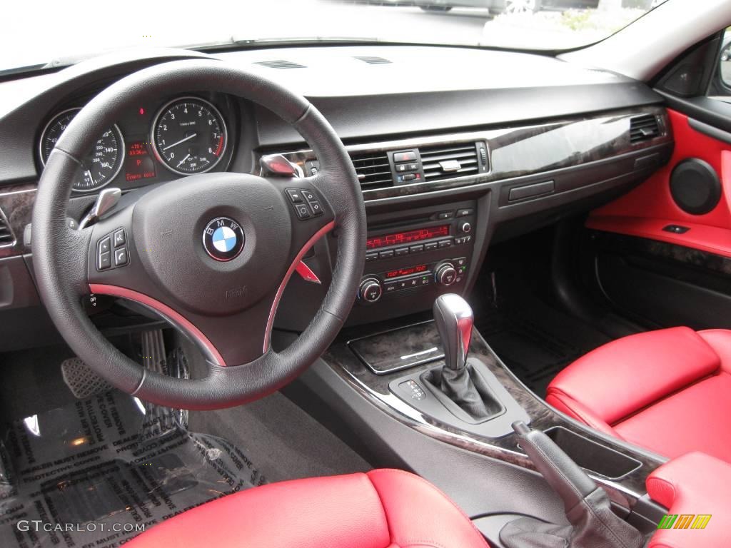 2008 3 Series 335i Coupe - Space Grey Metallic / Coral Red/Black photo #15