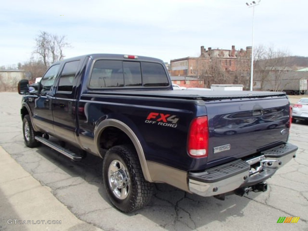 2005 F250 Super Duty Lariat FX4 Crew Cab 4x4 - True Blue Metallic / Tan photo #6