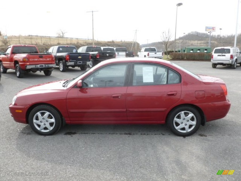 2006 Elantra GLS Sedan - Electric Red / Gray photo #4