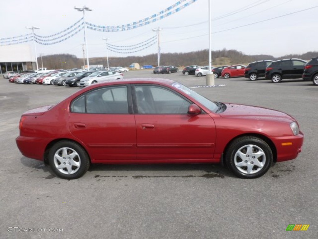 2006 Elantra GLS Sedan - Electric Red / Gray photo #8