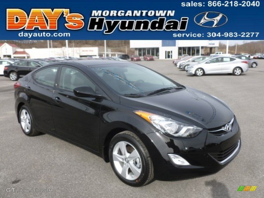 2013 Elantra GLS - Midnight Black / Gray photo #1