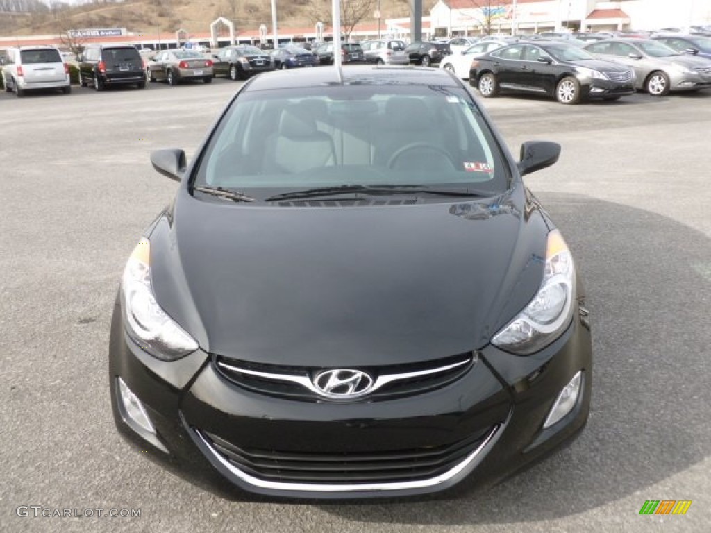 2013 Elantra GLS - Midnight Black / Gray photo #2