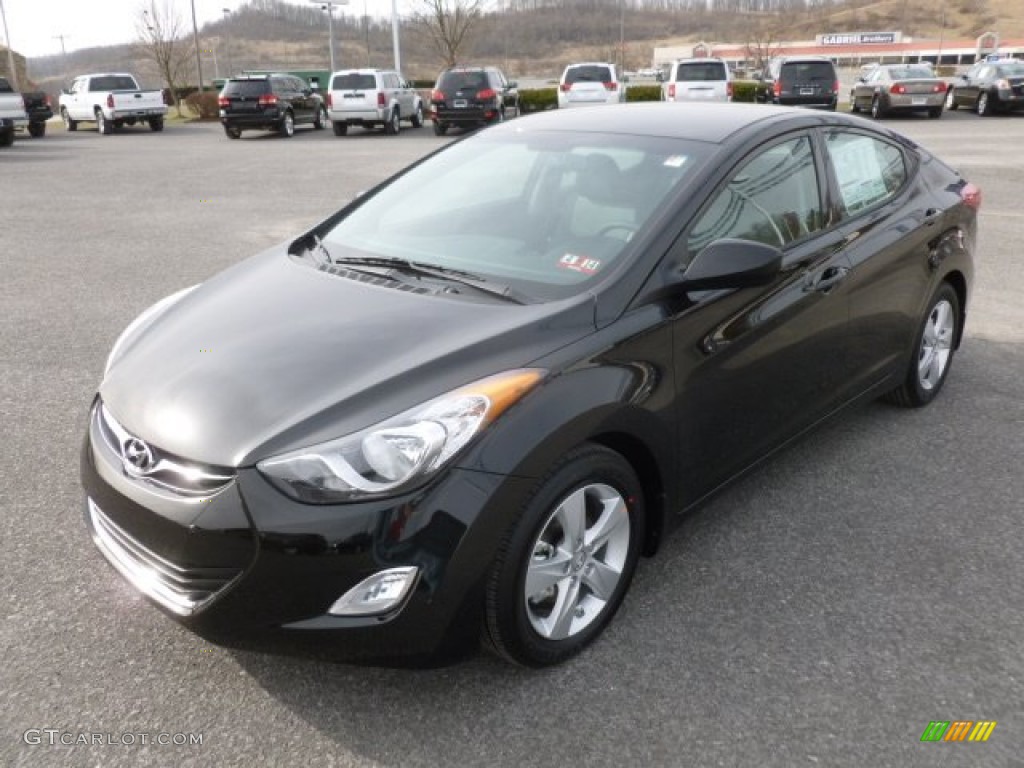 2013 Elantra GLS - Midnight Black / Gray photo #3