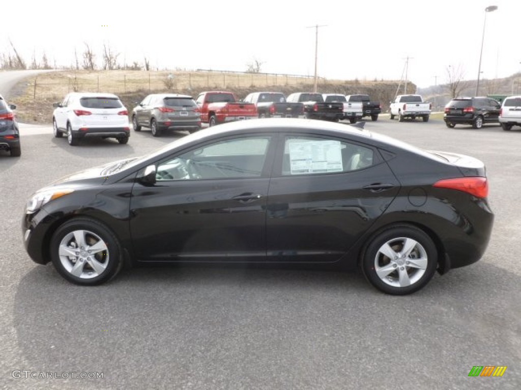 2013 Elantra GLS - Midnight Black / Gray photo #4