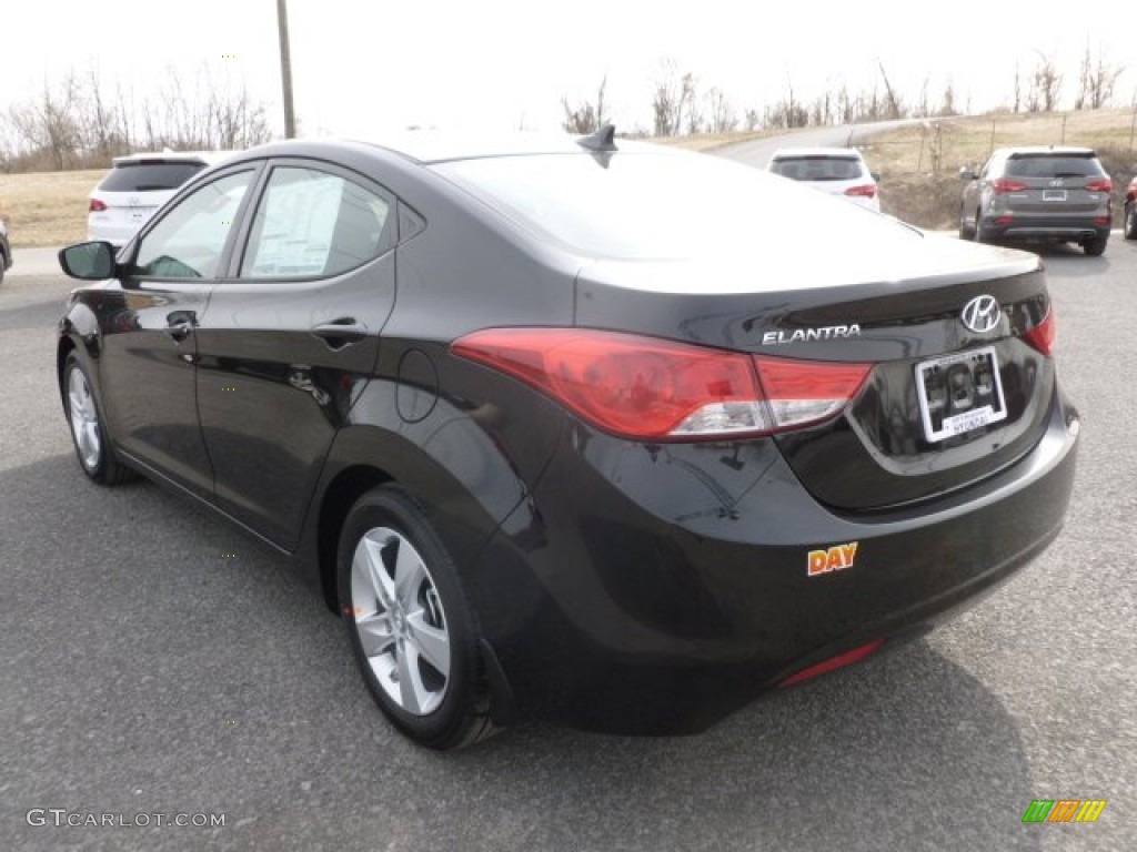 2013 Elantra GLS - Midnight Black / Gray photo #5