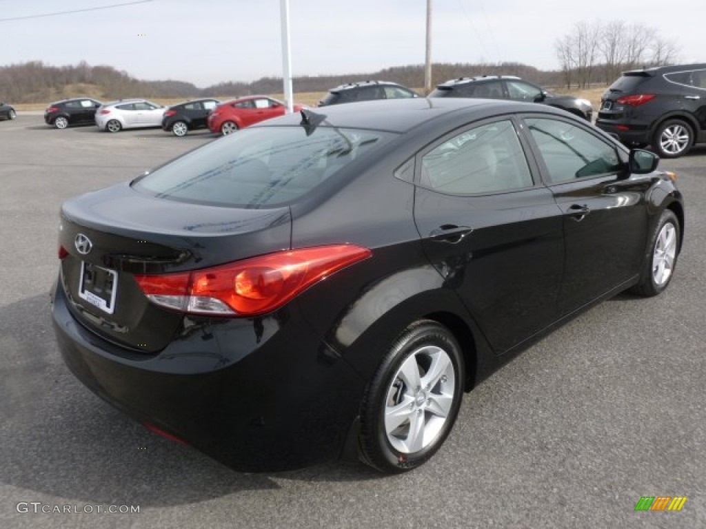 2013 Elantra GLS - Midnight Black / Gray photo #7