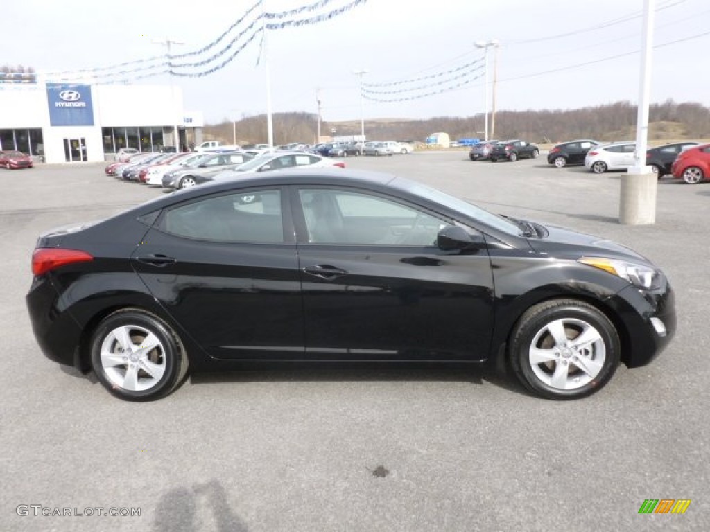 2013 Elantra GLS - Midnight Black / Gray photo #8