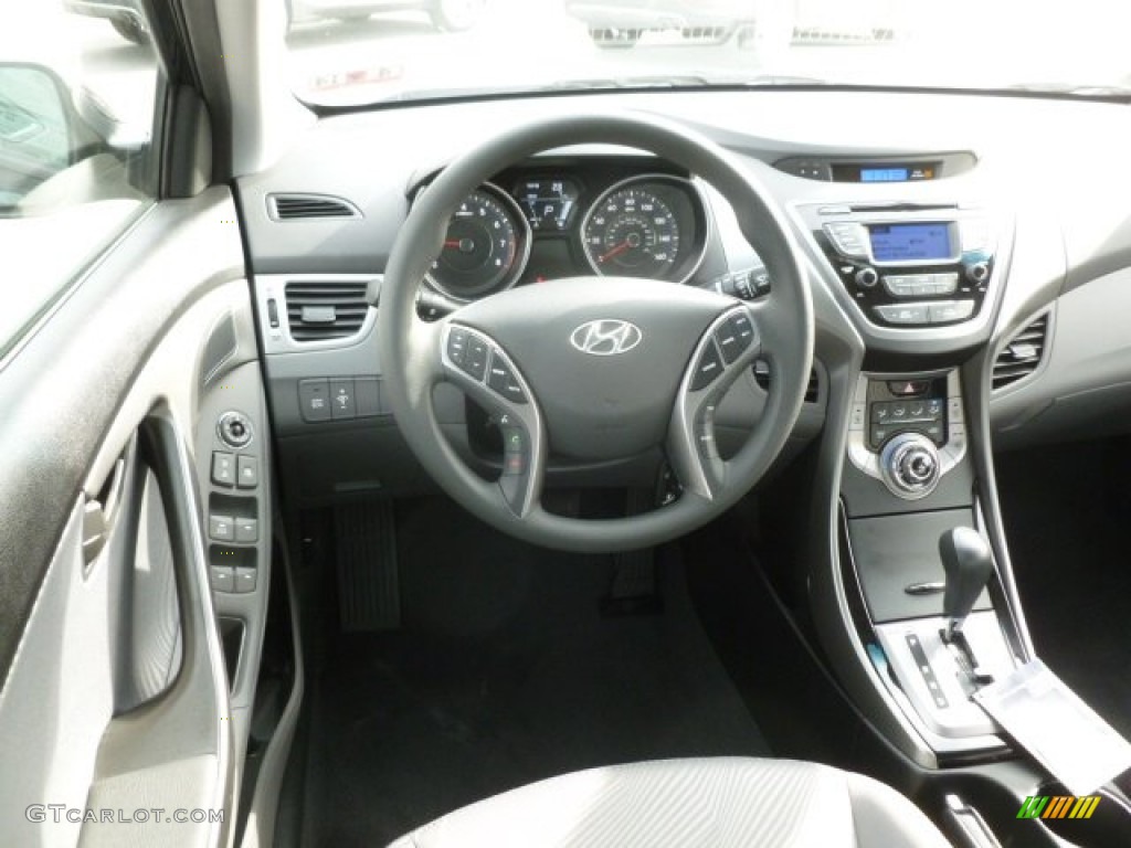 2013 Elantra GLS - Midnight Black / Gray photo #14