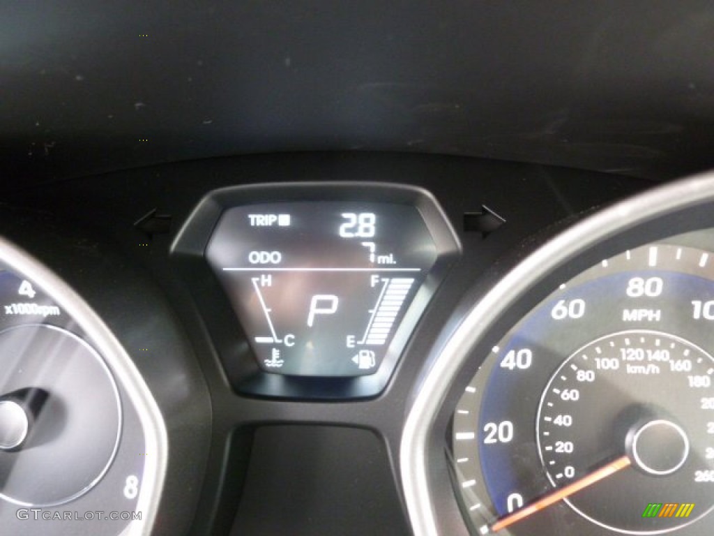 2013 Elantra GLS - Midnight Black / Gray photo #20