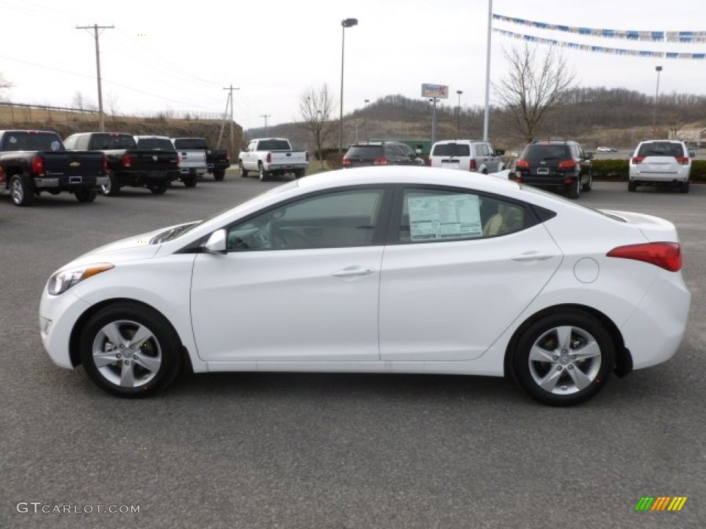 2013 Elantra GLS - Shimmering White / Beige photo #4