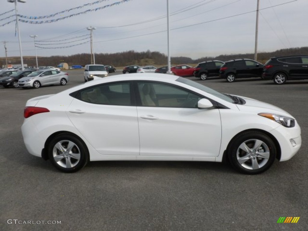 2013 Elantra GLS - Shimmering White / Beige photo #8