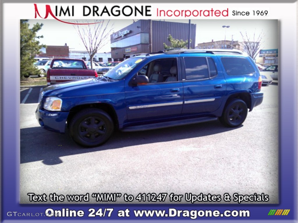 2005 Envoy XL SLT 4x4 - Superior Blue Metallic / Light Gray photo #4