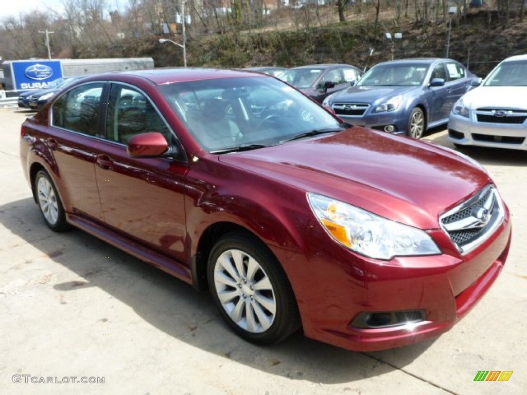 2011 Legacy 2.5i Limited - Ruby Red Pearl / Off-Black photo #5