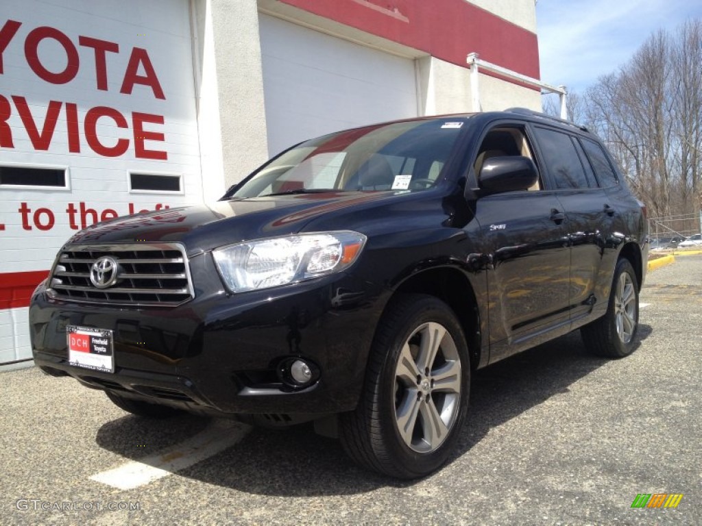 2009 Highlander Sport 4WD - Black / Sand Beige photo #1