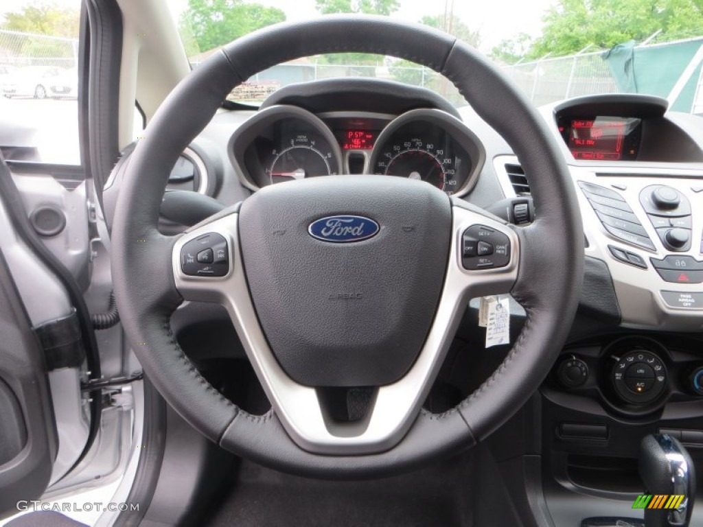 2013 Ford Fiesta SE Hatchback Charcoal Black Steering Wheel Photo #79368928