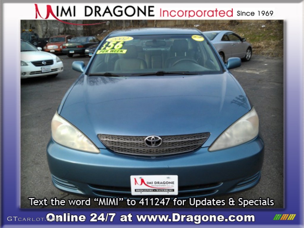 2002 Camry XLE V6 - Catalina Blue Metallic / Stone photo #2