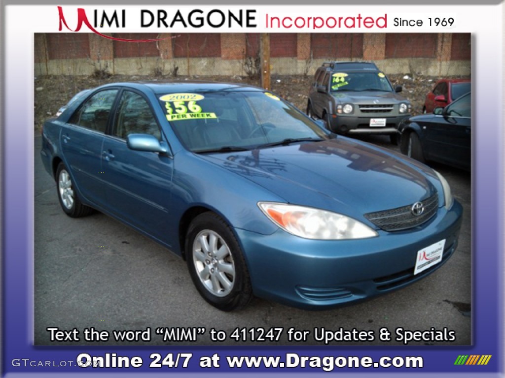 2002 Camry XLE V6 - Catalina Blue Metallic / Stone photo #4
