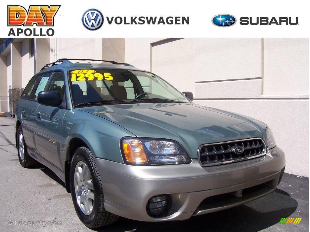 2003 Outback Wagon - Seamist Green Pearl / Beige photo #1