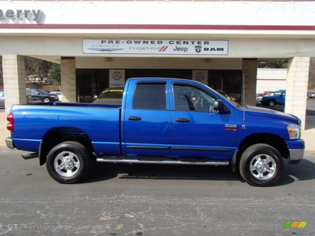 2007 Ram 2500 Big Horn Edition Quad Cab 4x4 - Electric Blue Pearl / Medium Slate Gray photo #1