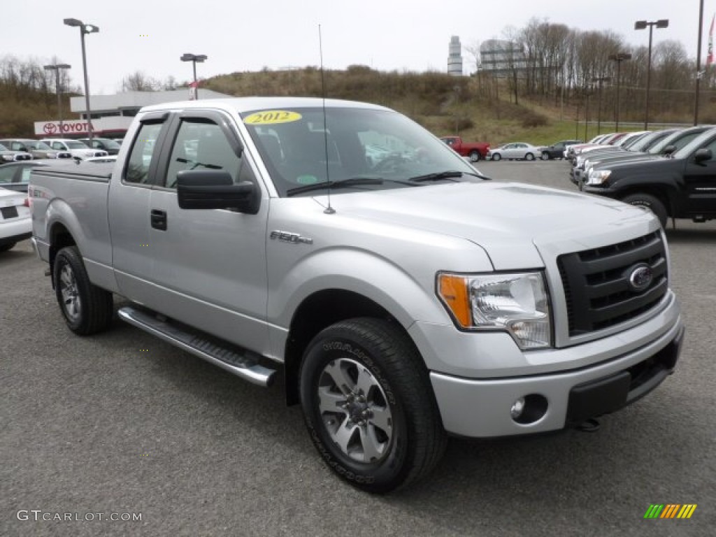 2012 F150 STX SuperCab 4x4 - Ingot Silver Metallic / Steel Gray photo #1