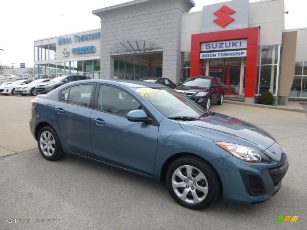 2011 MAZDA3 i Sport 4 Door - Gunmetal Blue Mica / Black photo #1