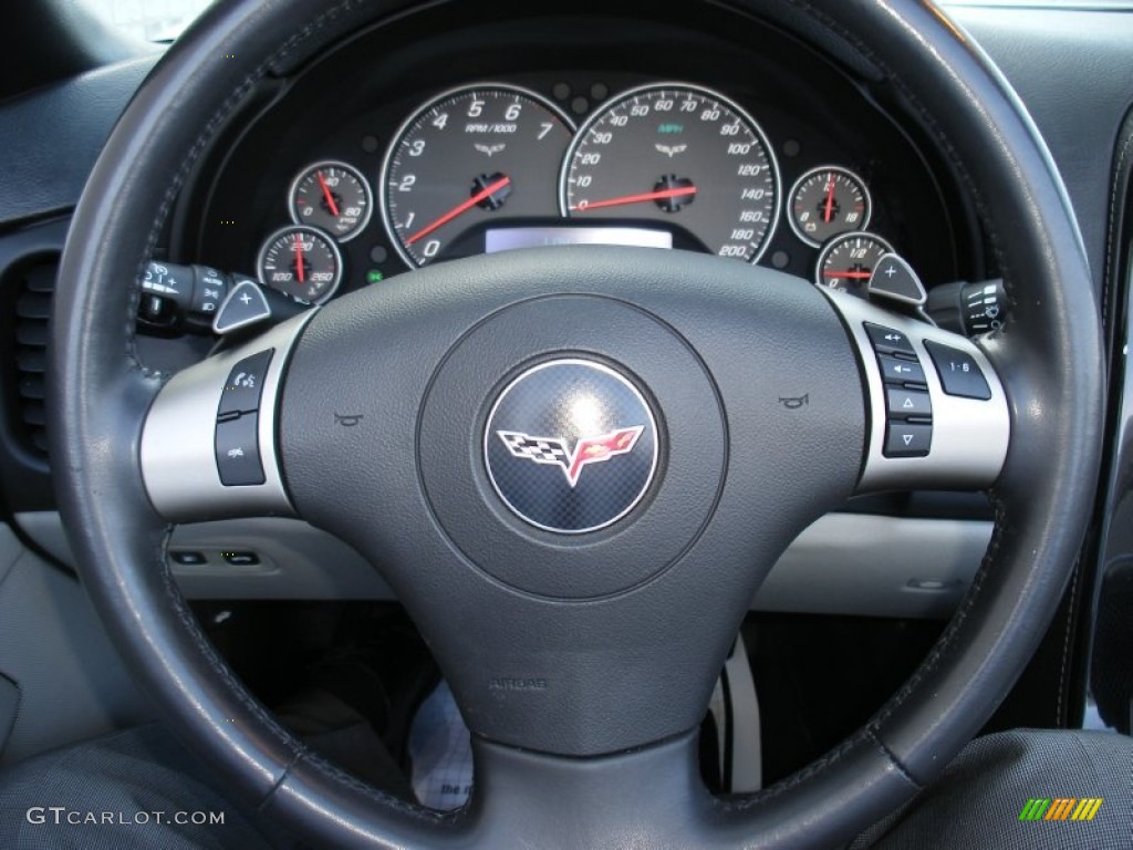 2009 Chevrolet Corvette Convertible Titanium Gray Steering Wheel Photo #79377401
