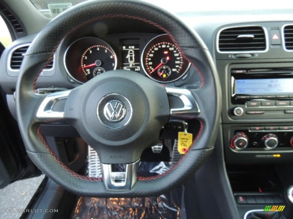2011 Volkswagen GTI 2 Door Interlagos Plaid Cloth Steering Wheel Photo #79377784