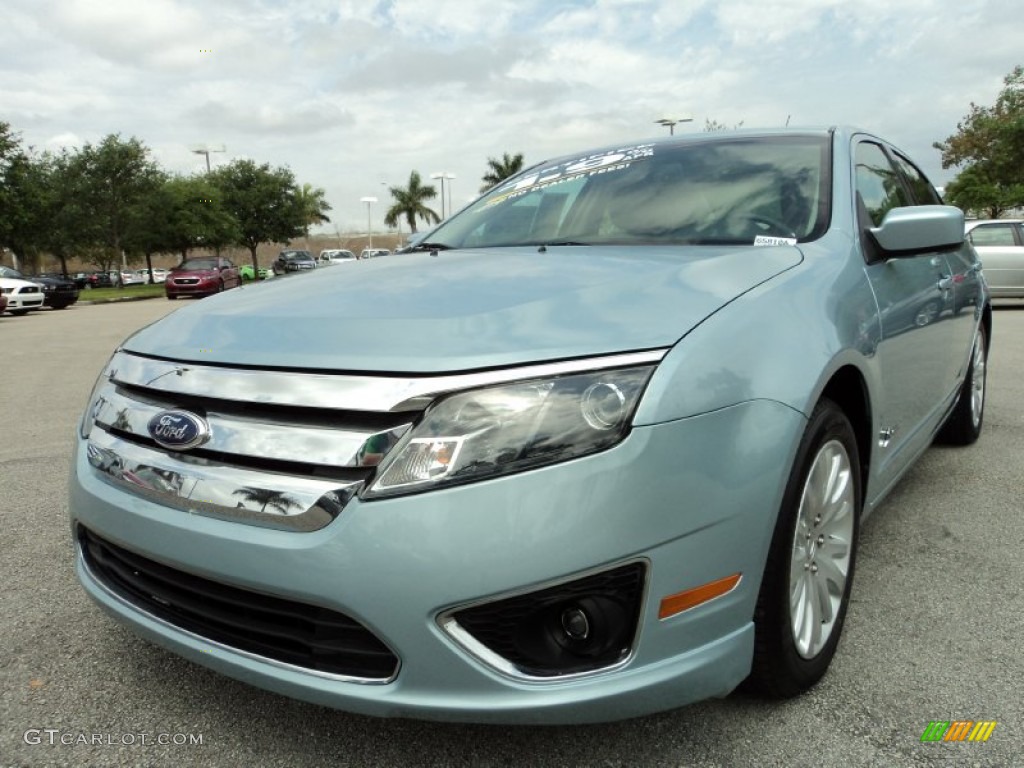 2010 Fusion Hybrid - Light Ice Blue Metallic / Medium Light Stone photo #14