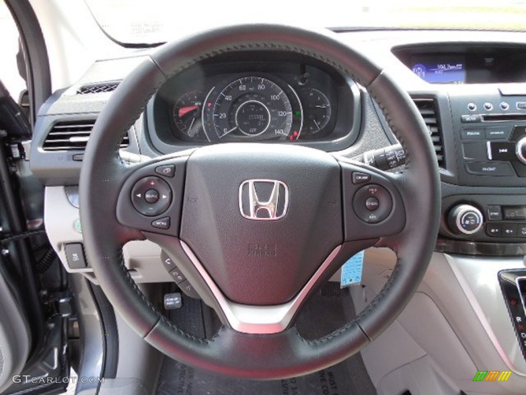 2013 Honda CR-V EX-L AWD Gray Steering Wheel Photo #79378195