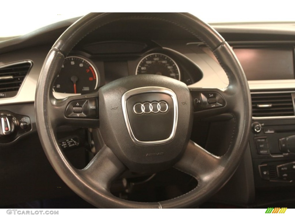 2009 Audi A4 2.0T Sedan Black Steering Wheel Photo #79379651