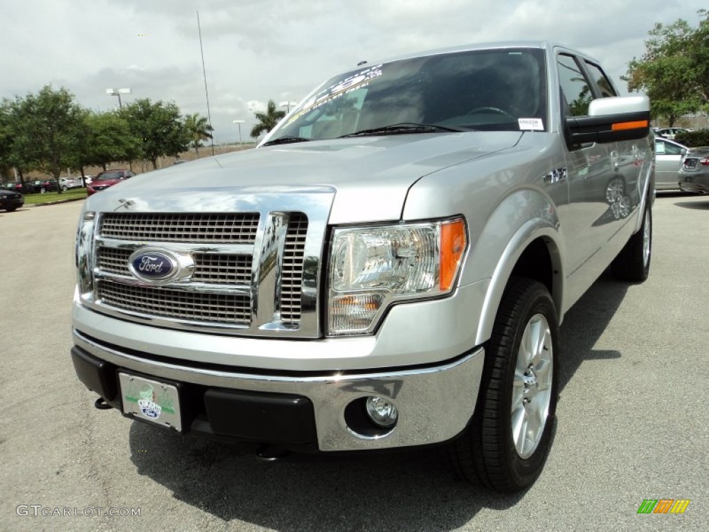 2011 F150 Lariat SuperCrew 4x4 - Ingot Silver Metallic / Black photo #14