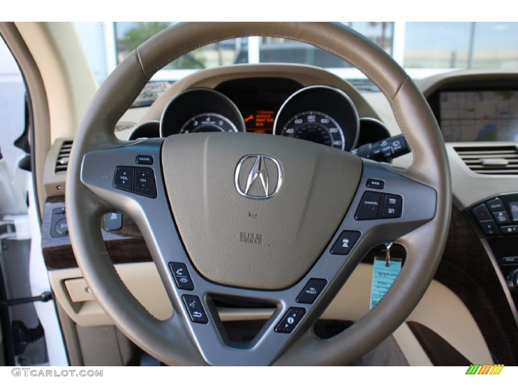 2012 Acura MDX SH-AWD Technology Parchment Steering Wheel Photo #79384150