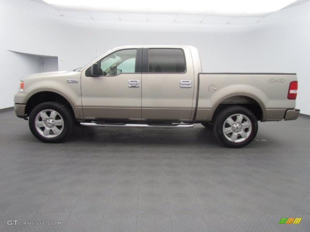 2006 F150 Lariat SuperCrew 4x4 - Smokestone Metallic / Tan photo #8