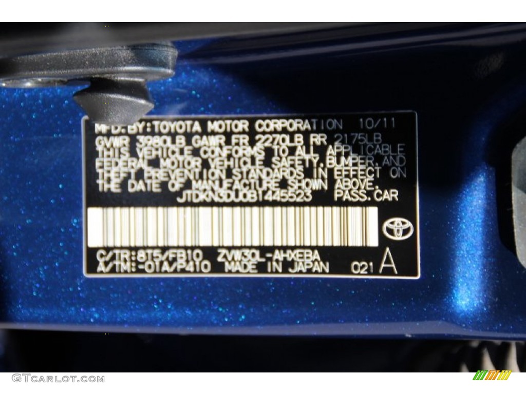 2011 Prius Hybrid II - Blue Ribbon Metallic / Misty Gray photo #28