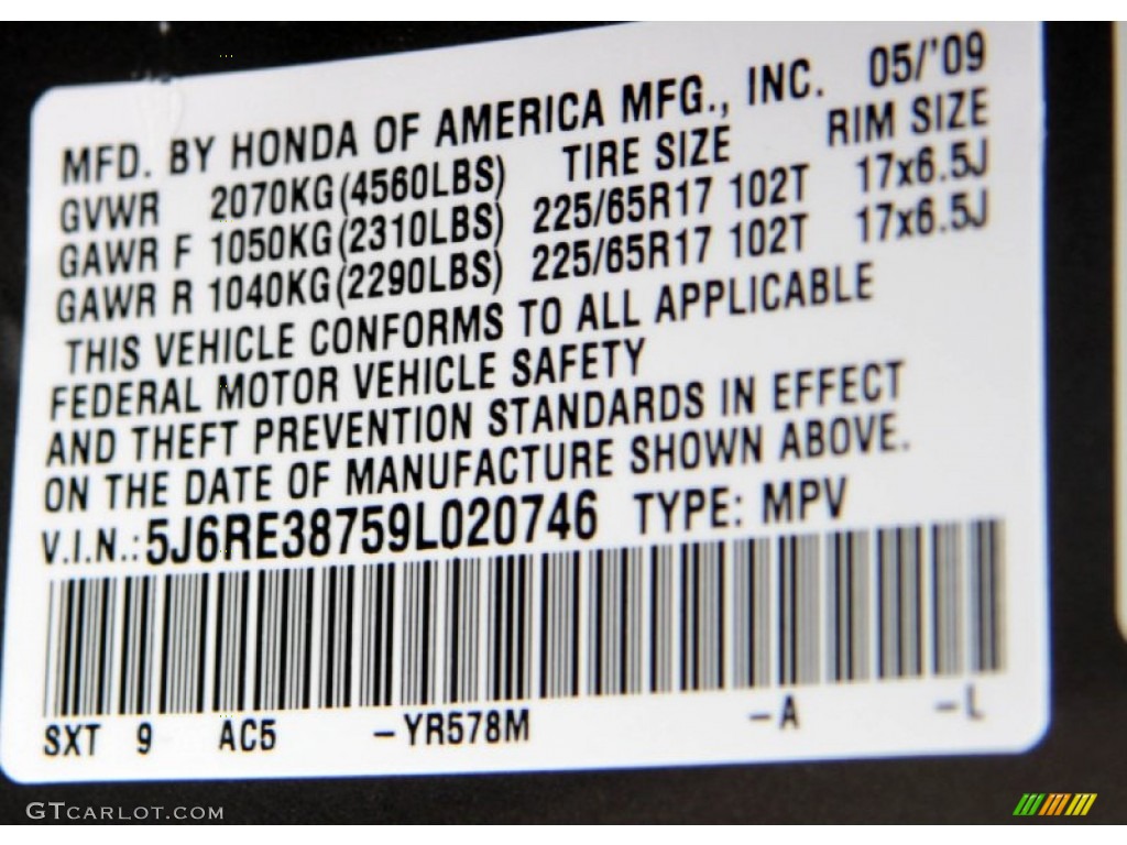 2009 CR-V EX-L - Urban Titanium Metallic / Black photo #25