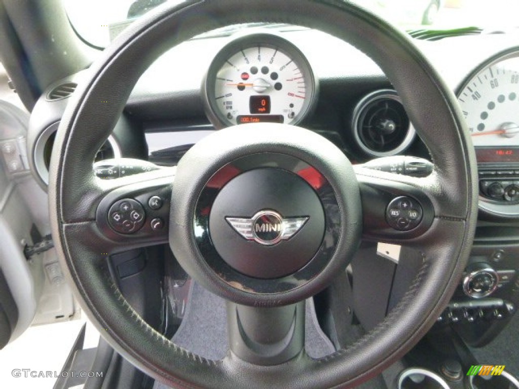 2011 Mini Cooper Hardtop Rooster Red/Carbon Black Steering Wheel Photo #79385086