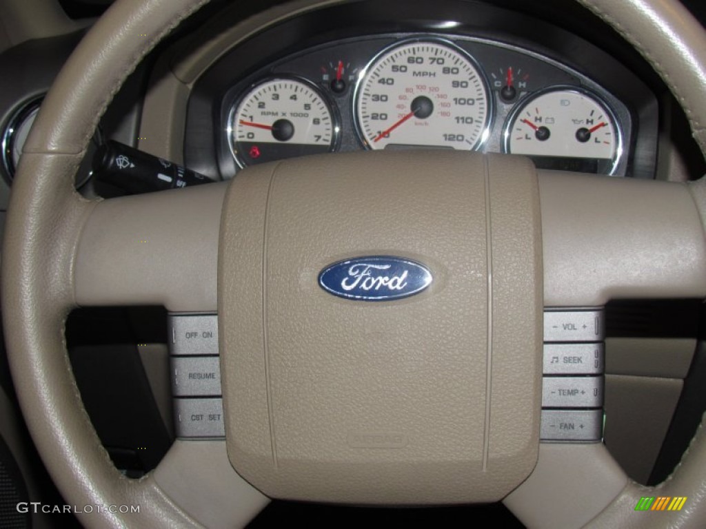 2006 F150 Lariat SuperCrew 4x4 - Smokestone Metallic / Tan photo #17