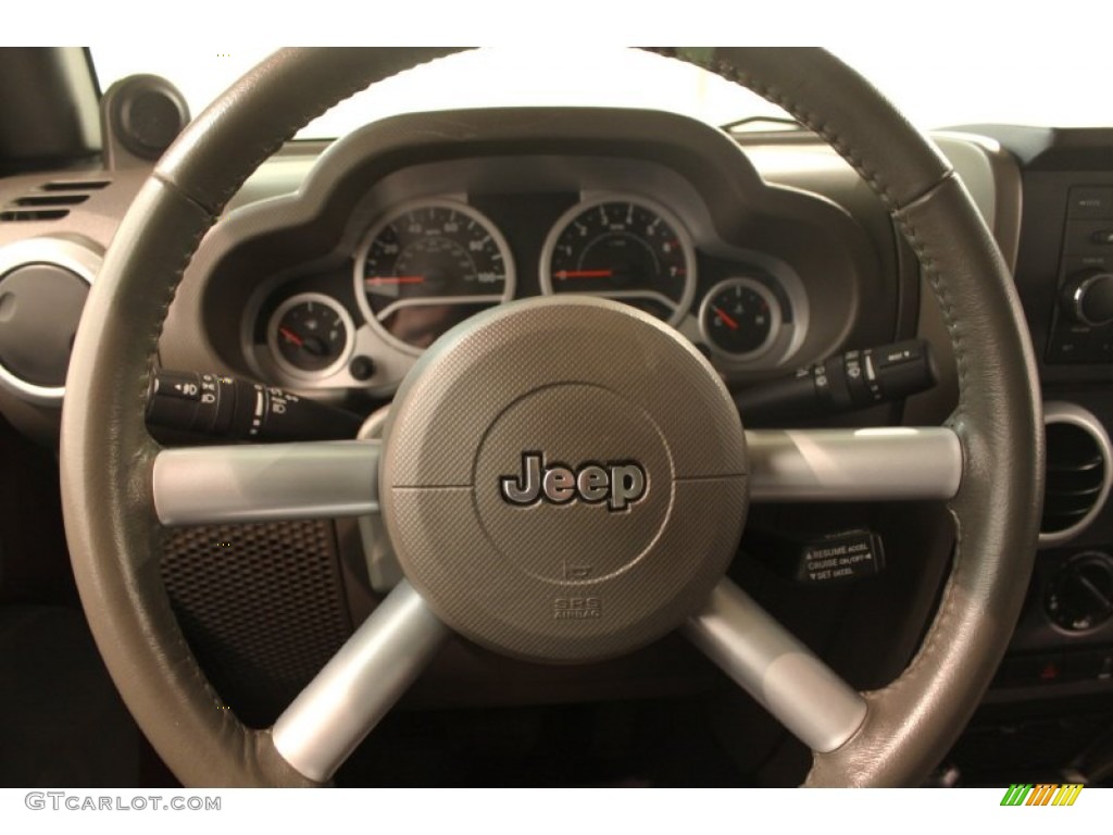 2010 Jeep Wrangler Sahara 4x4 Dark Khaki/Medium Khaki Steering Wheel Photo #79385242