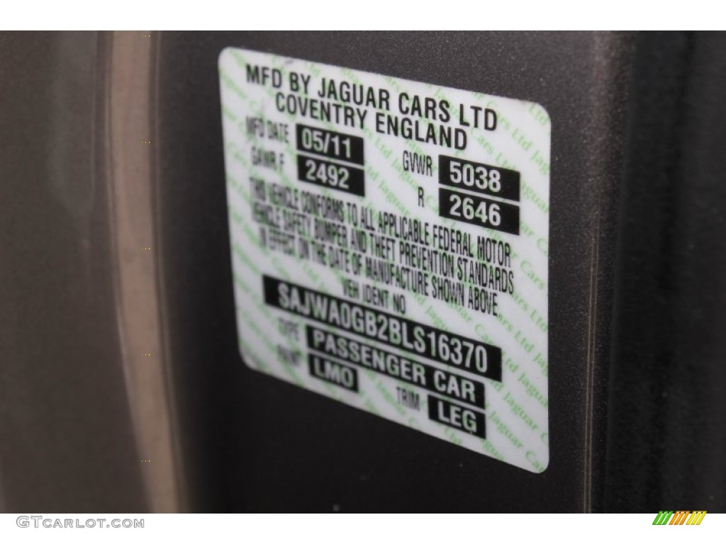 2011 XF Color Code LMO for Vapour Grey Metallic Photo #79385725
