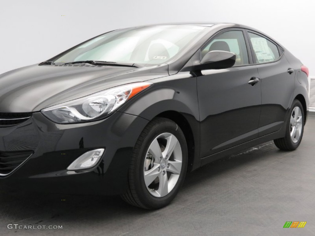 2013 Elantra GLS - Midnight Black / Beige photo #2