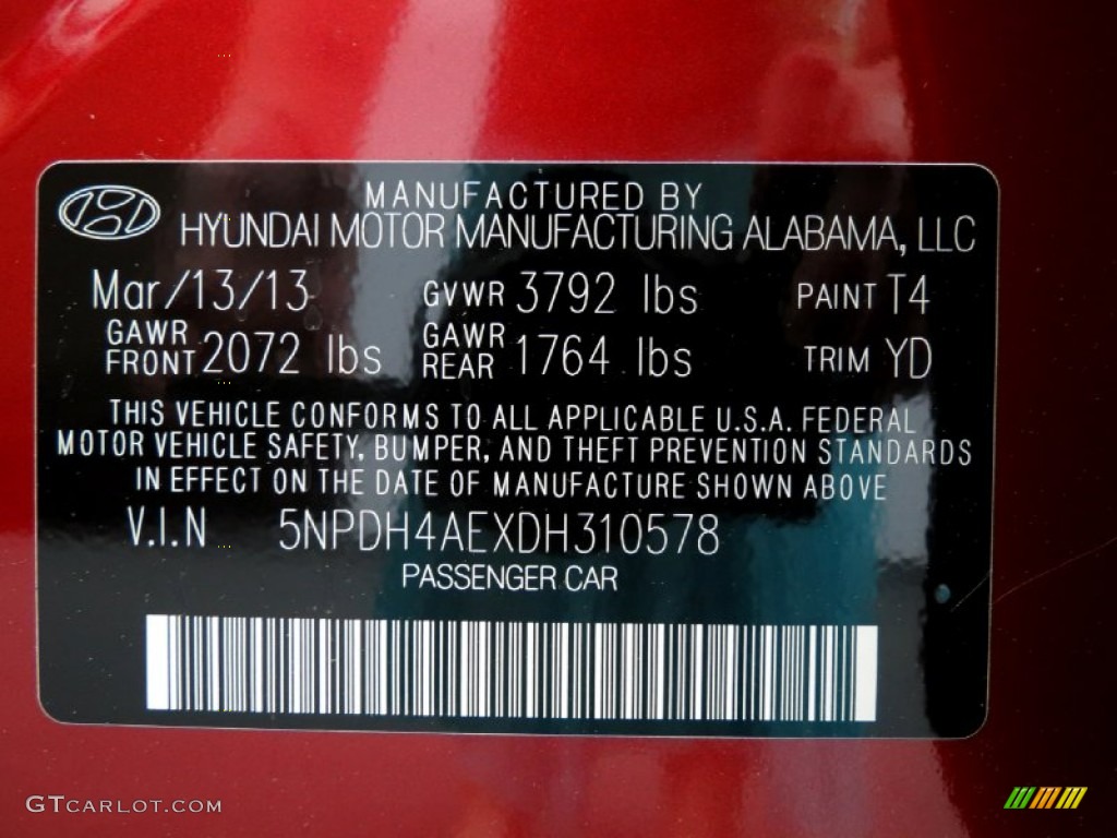 2013 Elantra GLS - Sparkling Ruby / Beige photo #6
