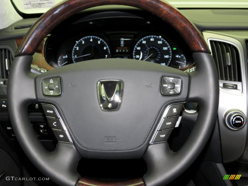 2013 Hyundai Equus Signature Jet Black Steering Wheel Photo #79387366