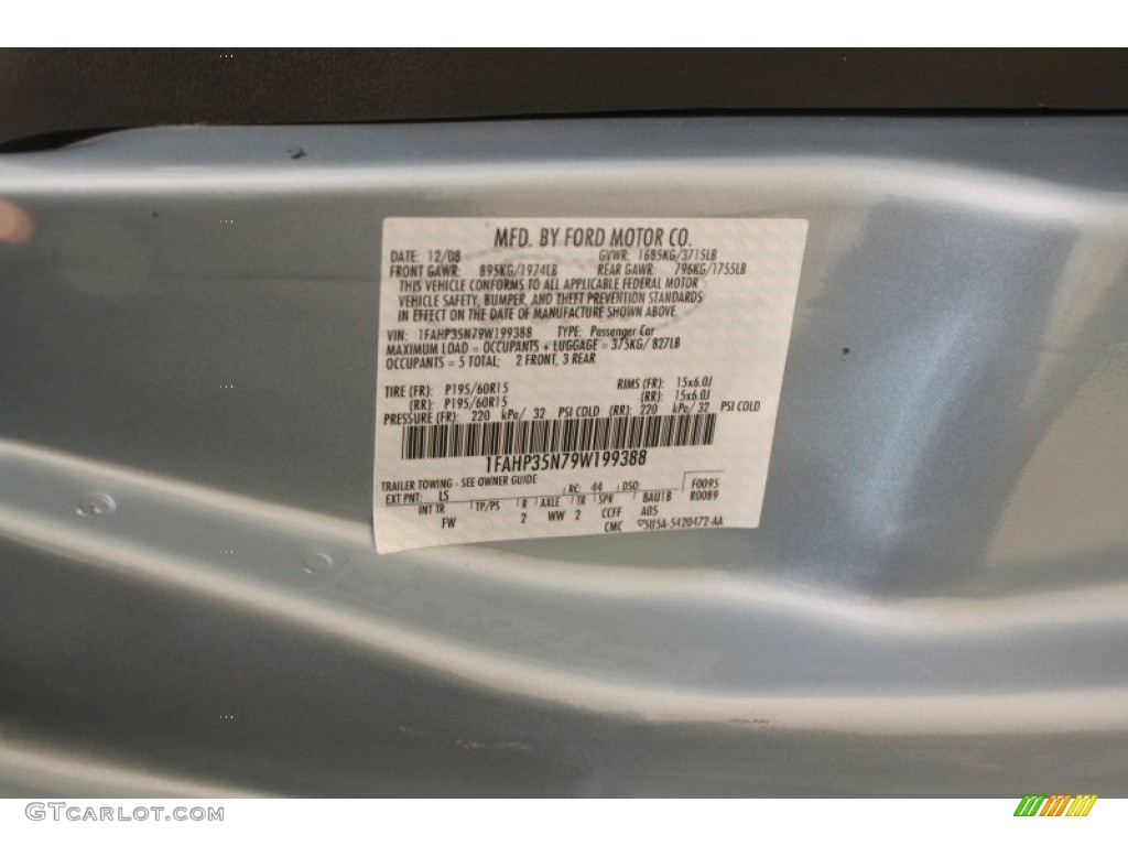 2009 Focus Color Code LS for Light Ice Blue Metallic Photo #79388390