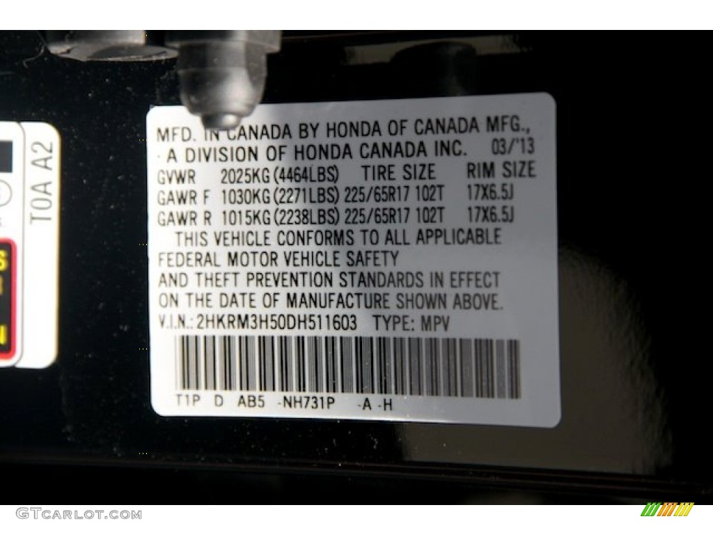 2013 CR-V EX - Crystal Black Pearl / Black photo #20