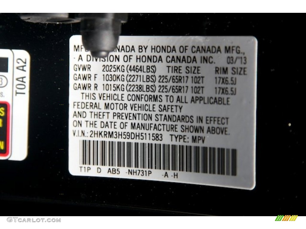 2013 CR-V EX - Crystal Black Pearl / Black photo #20