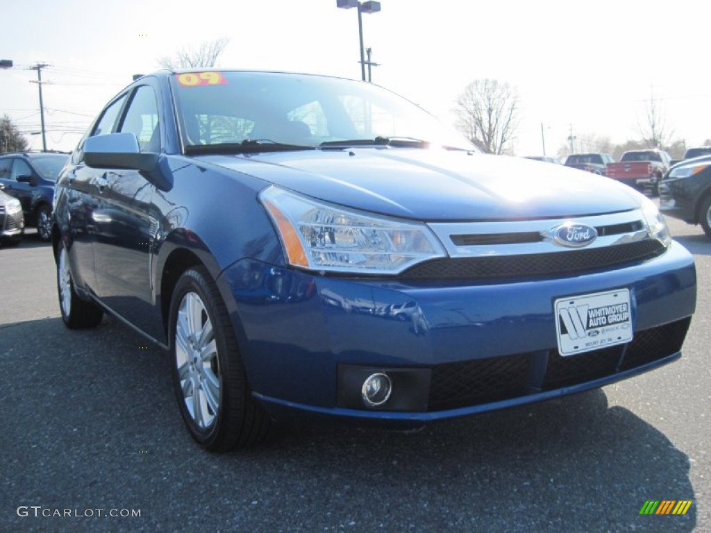 2009 Focus SEL Sedan - Vista Blue Metallic / Charcoal Black photo #1