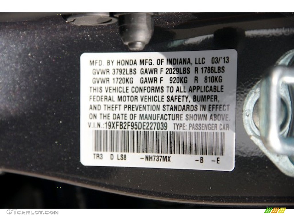 2013 Civic EX-L Sedan - Polished Metal Metallic / Gray photo #20