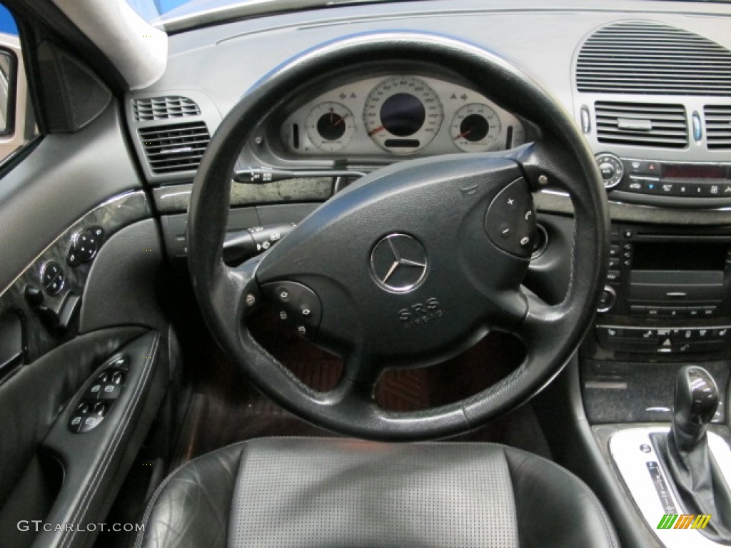 2003 Mercedes-Benz E 55 AMG Sedan Charcoal Steering Wheel Photo #79397362